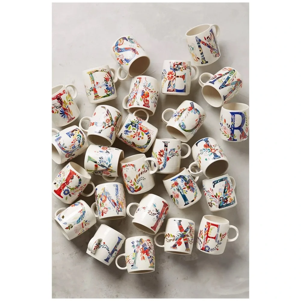 Anthro “Petal Palette Monogram Mug” - Picture 13 of 14